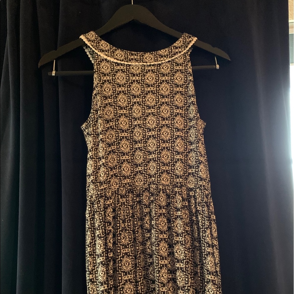 Geometric Floral Print Maxi Dress